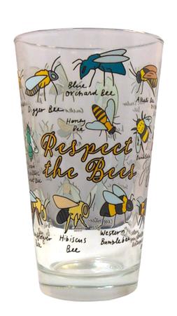 RESPECT THE BEES PINT GLASS