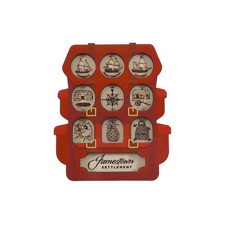 JAMESTOWN SETTLEMENT BACKPACK WITH ICONS MAGNET