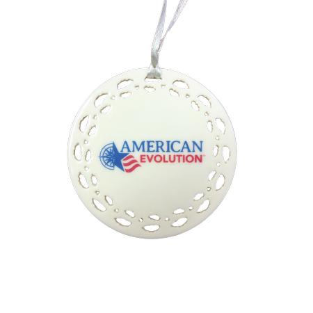 2019 PORCELAIN ORNAMENT - AMERICAN EVOLUTION LOGO