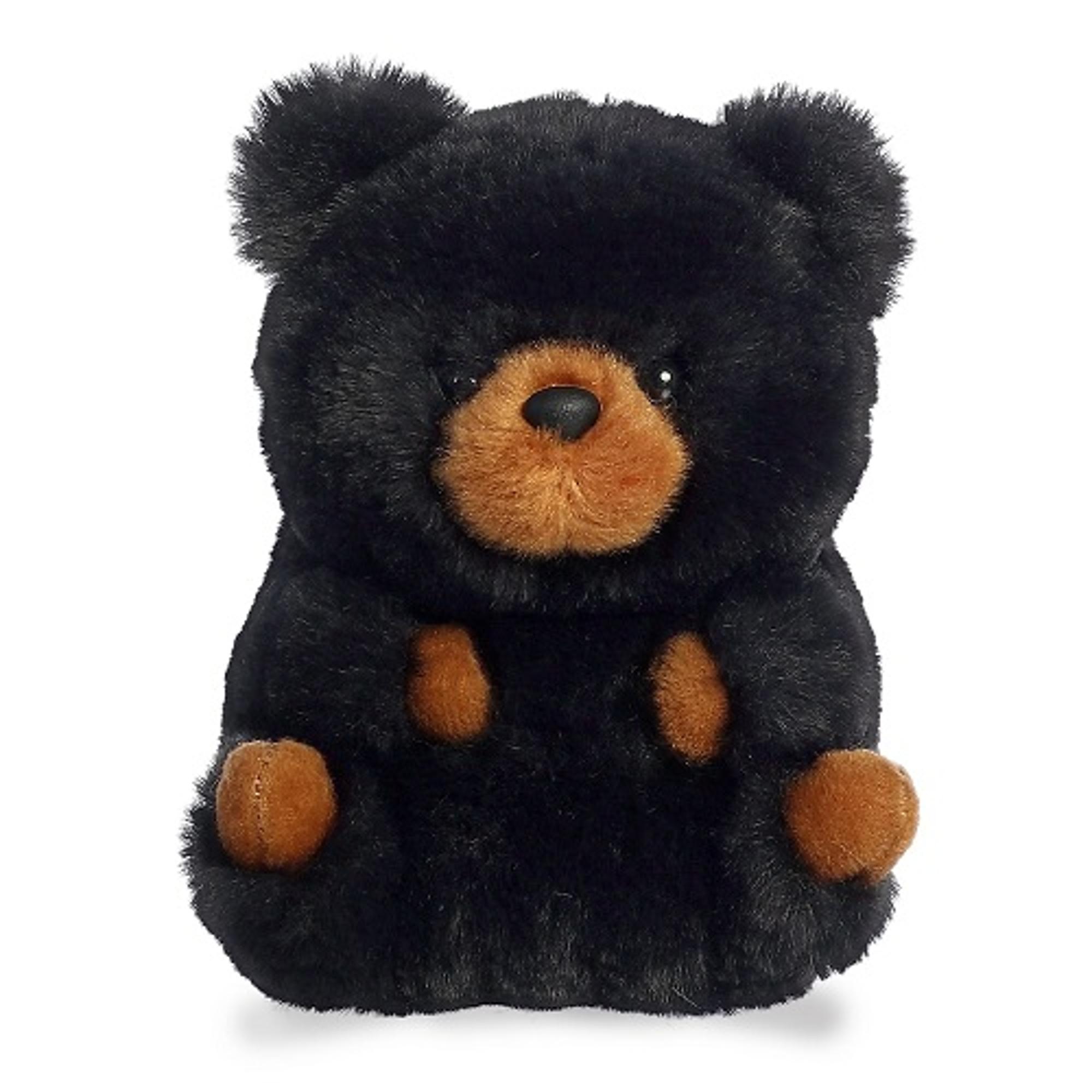 AURORA WORLD  ROLLY CUDDLES BLACK BEAR PLUSH 